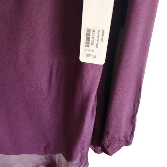 Soft Surroundings Nikkita Sheer Silk Cowl Neck Top Size Large - Picture 4 of 6